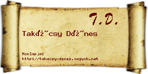 Takácsy Dénes névjegykártya